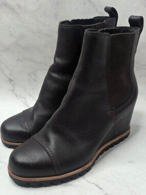 UGG PAX Chocolate Brown Waterproof Wedge Boots Booties Women's 7